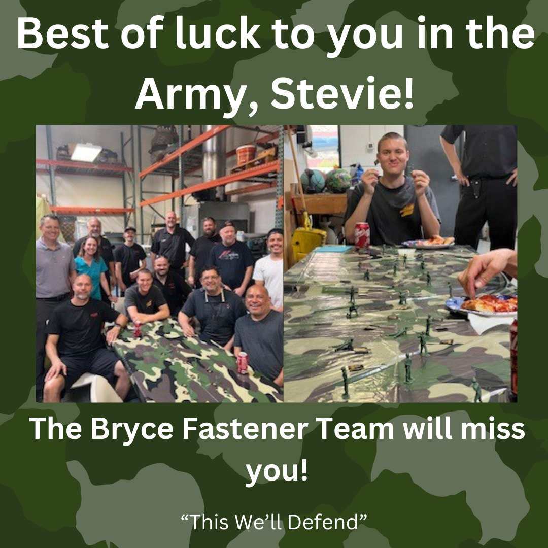 Good Luck in the Army Stevie